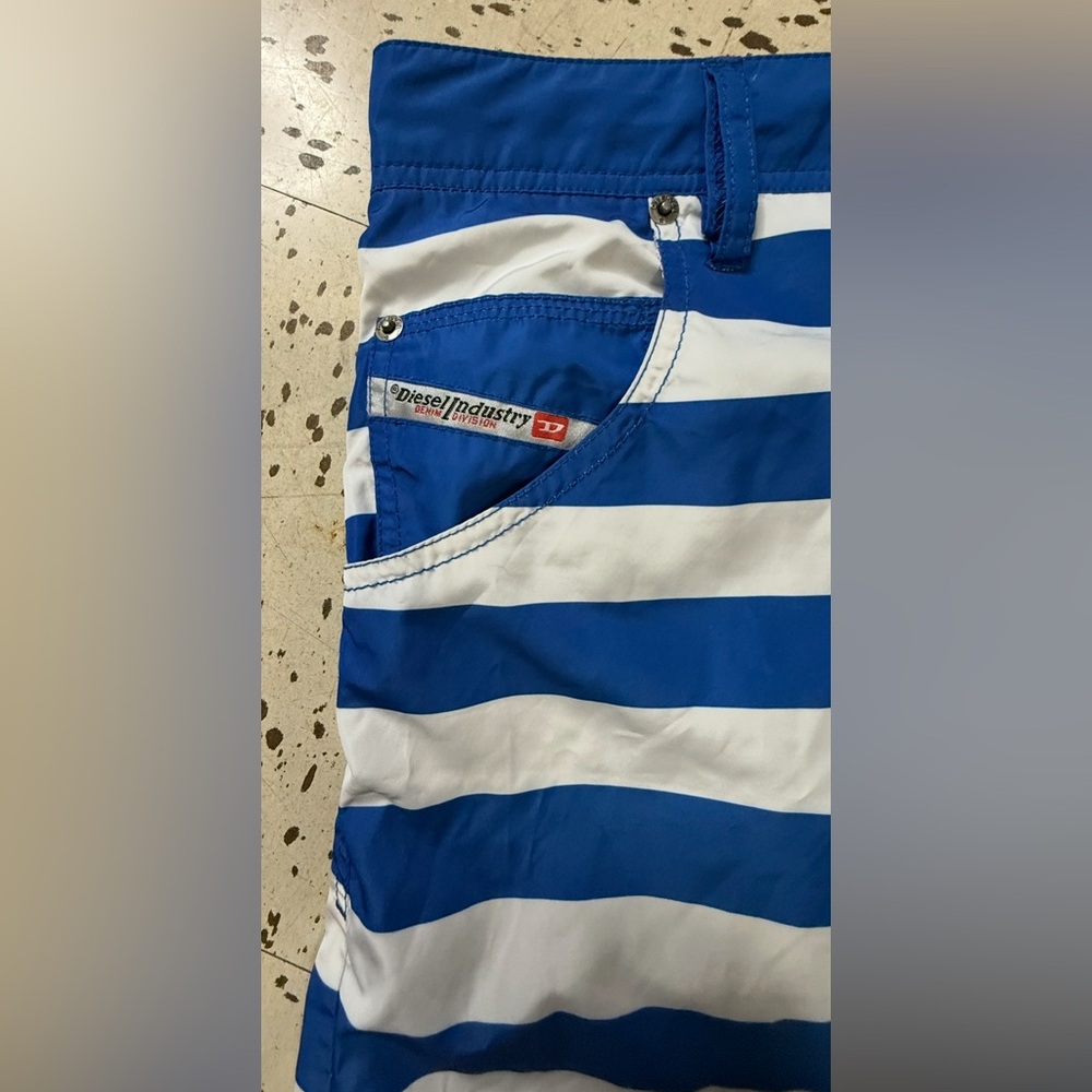 Diesel Blue and White Striped Pocket Shirt/lUsed